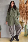 Dunbar Neckerchief Hood Gaberdine Coat Heritage Green